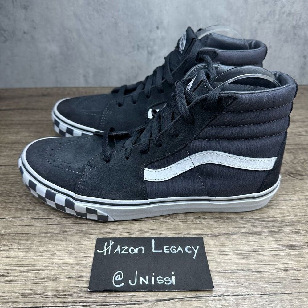 Vans~Boys~SK8-Hi Check Bumper Asphalt‎ Skate Sneakers~Size 7